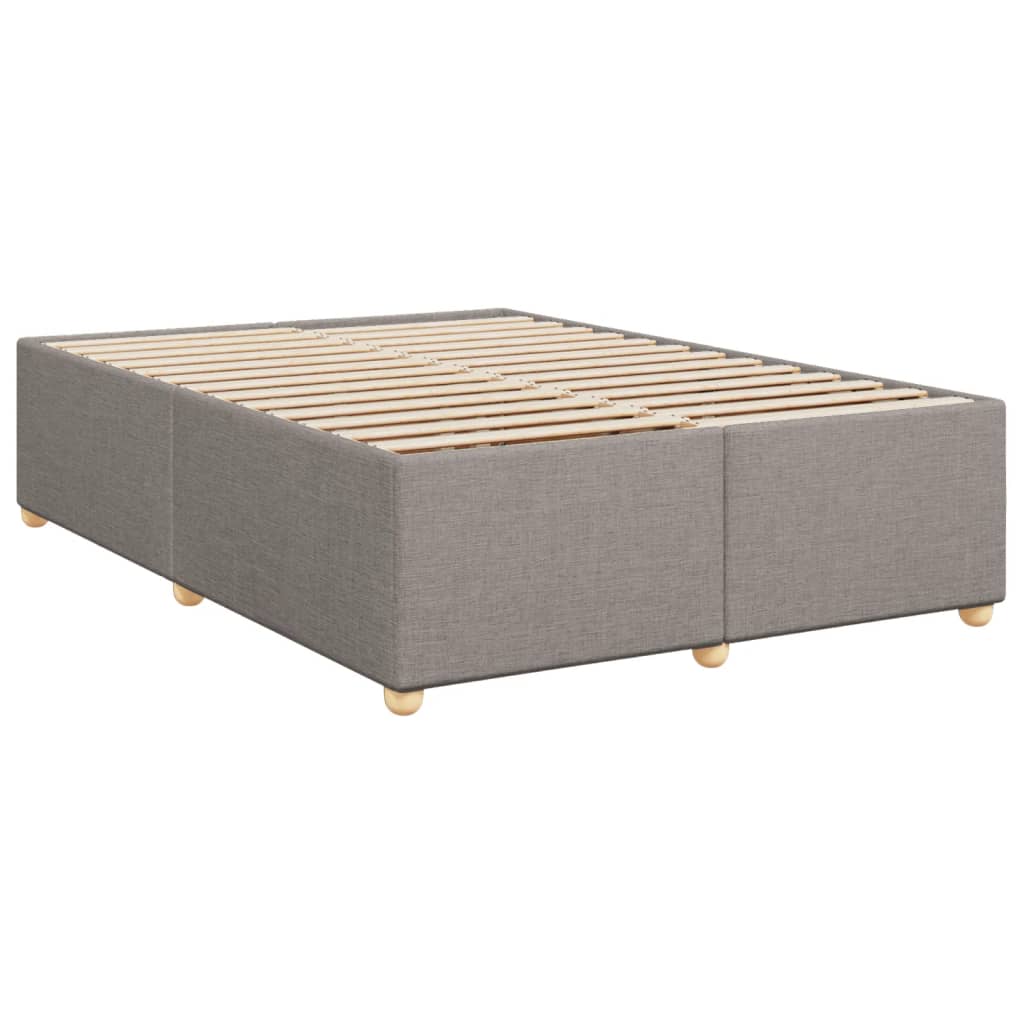 vidaXL Κρεβάτι Boxspring με Στρώμα Taupe 140x190 εκ. Υφασμάτινο