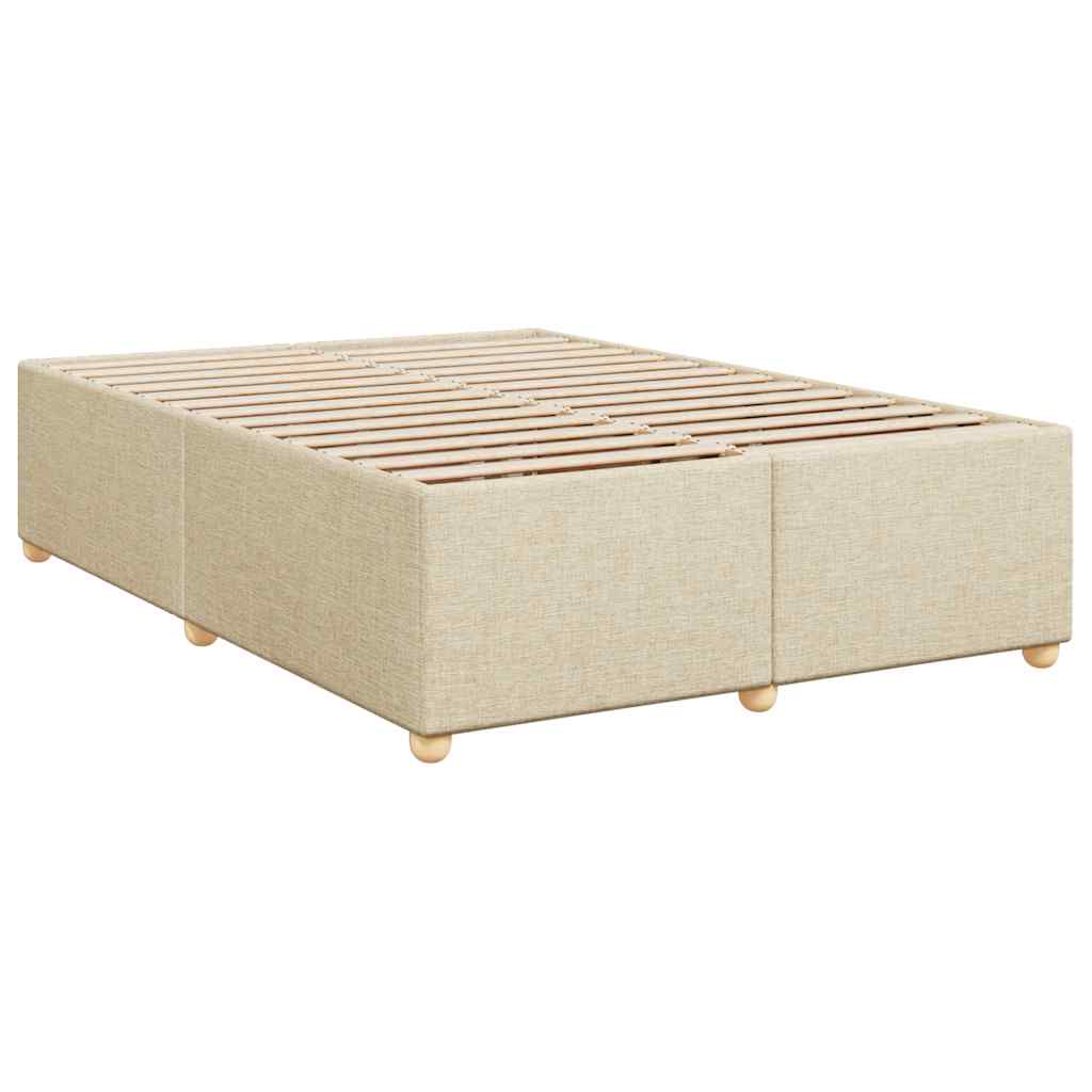 vidaXL Κρεβάτι Boxspring με Στρώμα Κρεμ 140x190 εκ. Υφασμάτινο