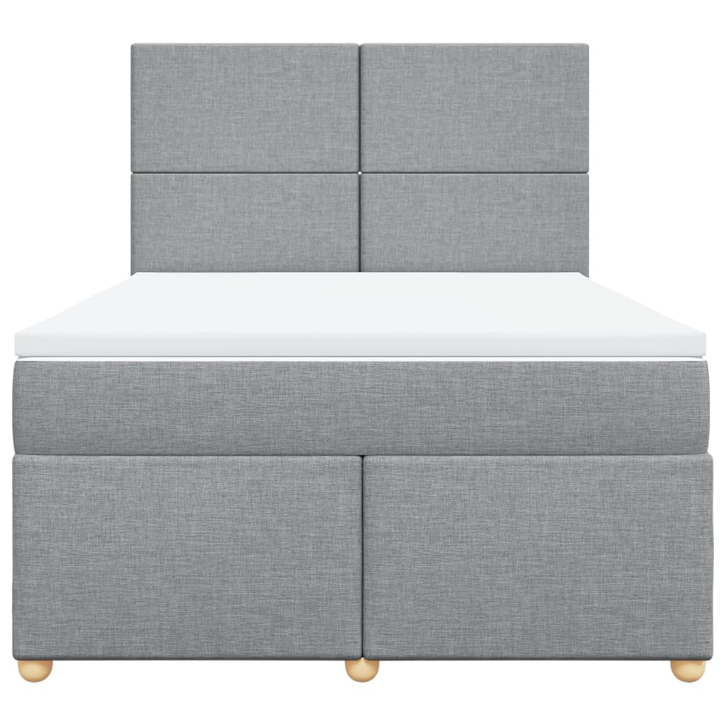 vidaXL Κρεβάτι Boxspring με Στρώμα Ανοιχτό Γκρι 140x200 εκ. Υφασμάτινο