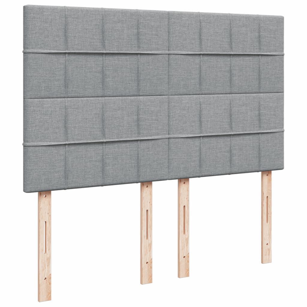 vidaXL Κρεβάτι Boxspring με Στρώμα Ανοιχτό Γκρι 140x200 εκ. Υφασμάτινο