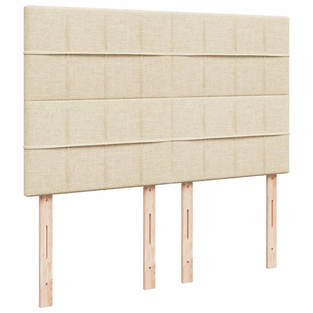 vidaXL Κρεβάτι Boxspring με Στρώμα Κρεμ 140x200 εκ. Υφασμάτινο