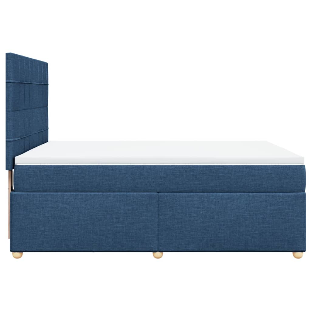 vidaXL Κρεβάτι Boxspring με Στρώμα Μπλε 140x200 εκ. Υφασμάτινο