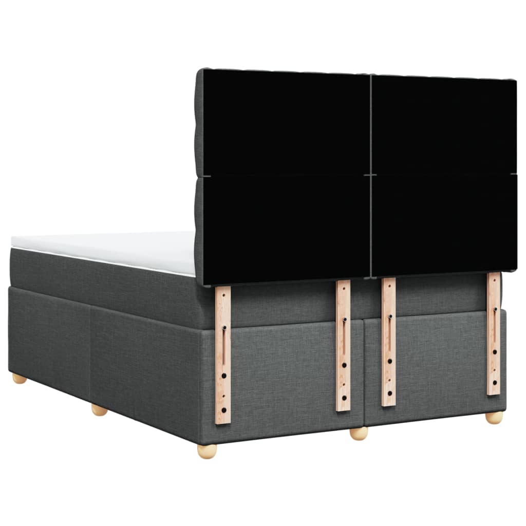 vidaXL Κρεβάτι Boxspring με Στρώμα Σκούρο Γκρι 140x200 εκ Υφασμάτινο