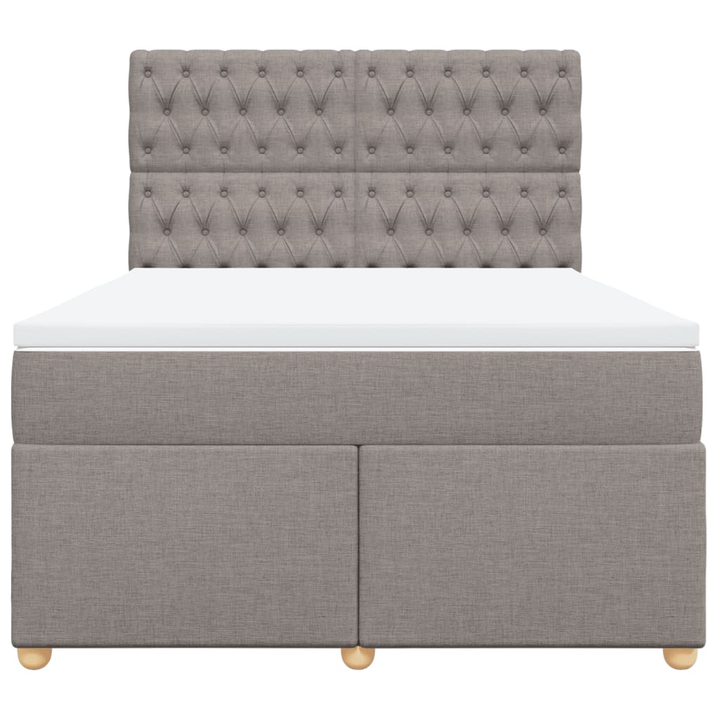 vidaXL Κρεβάτι Boxspring με Στρώμα Taupe 140x200 εκ. Υφασμάτινο