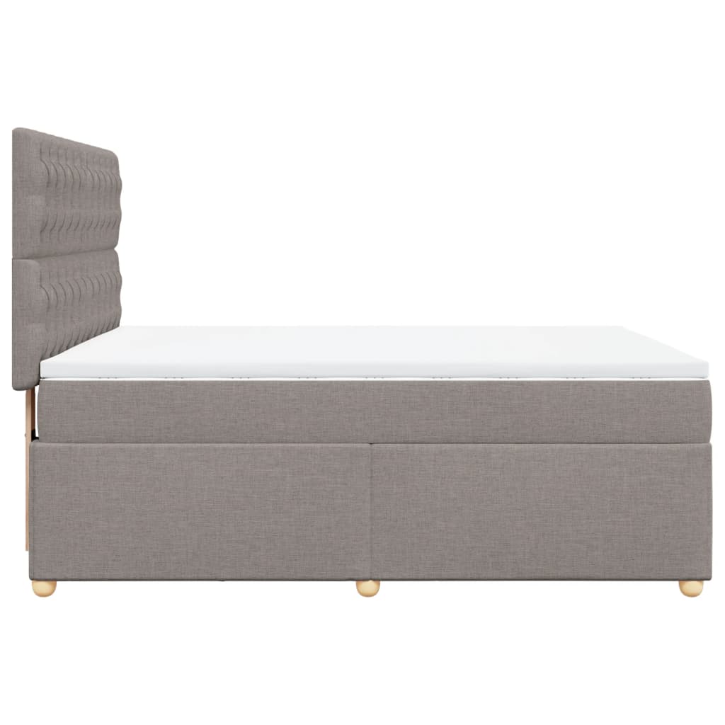 vidaXL Κρεβάτι Boxspring με Στρώμα Taupe 140x200 εκ. Υφασμάτινο