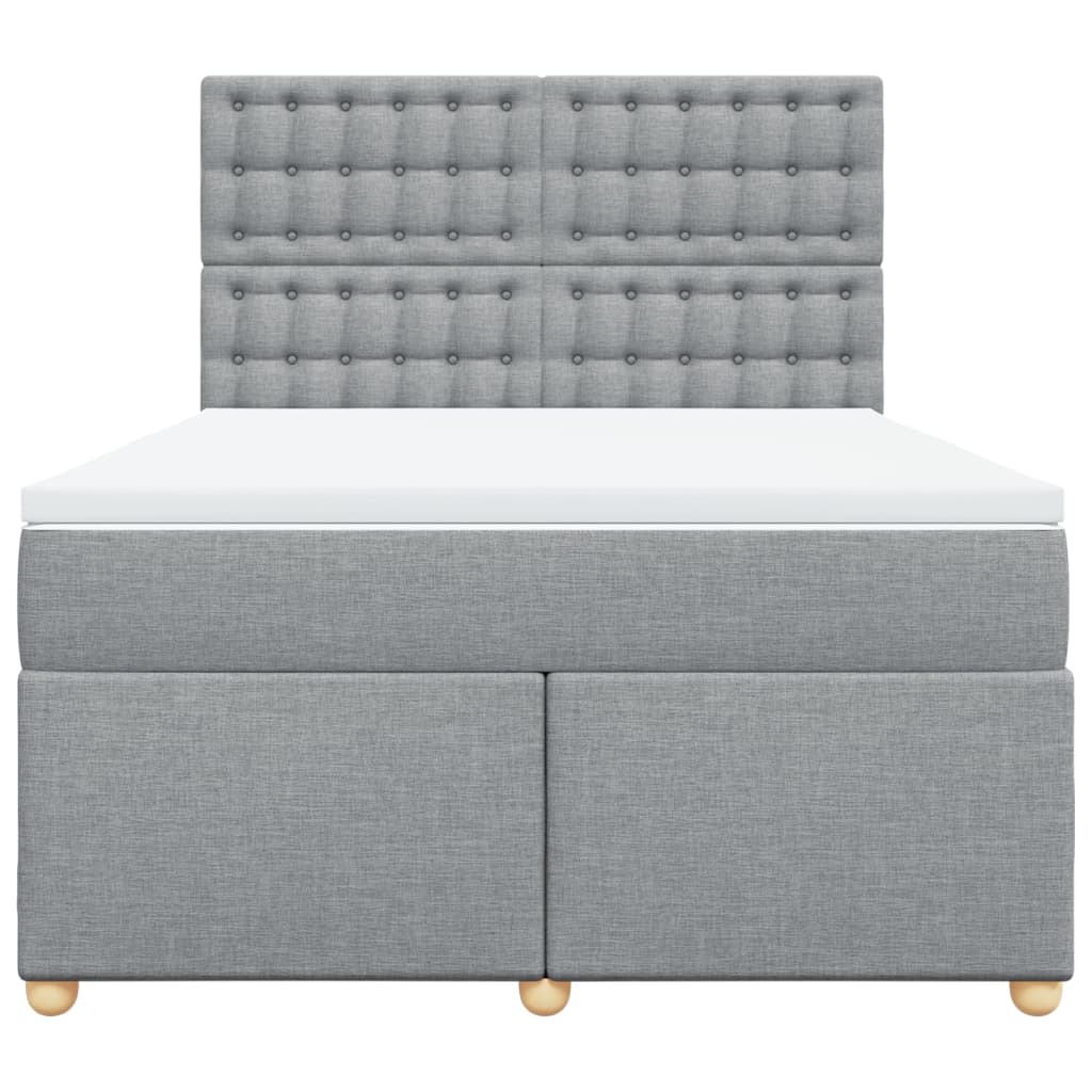 vidaXL Κρεβάτι Boxspring με Στρώμα Ανοιχτό Γκρι 140x200 εκ. Υφασμάτινο