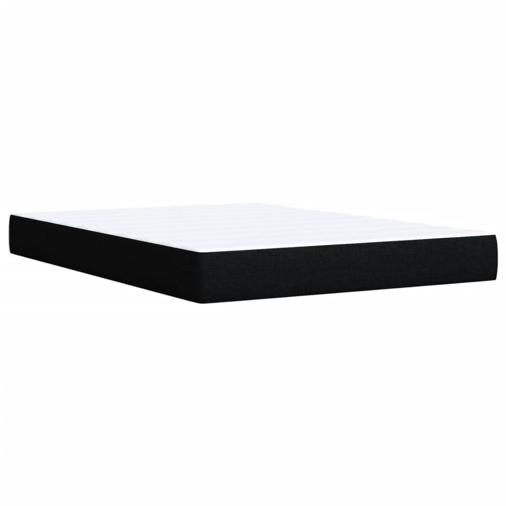 vidaXL Κρεβάτι Boxspring με Στρώμα Μαύρο 140x200 εκ. Υφασμάτινο