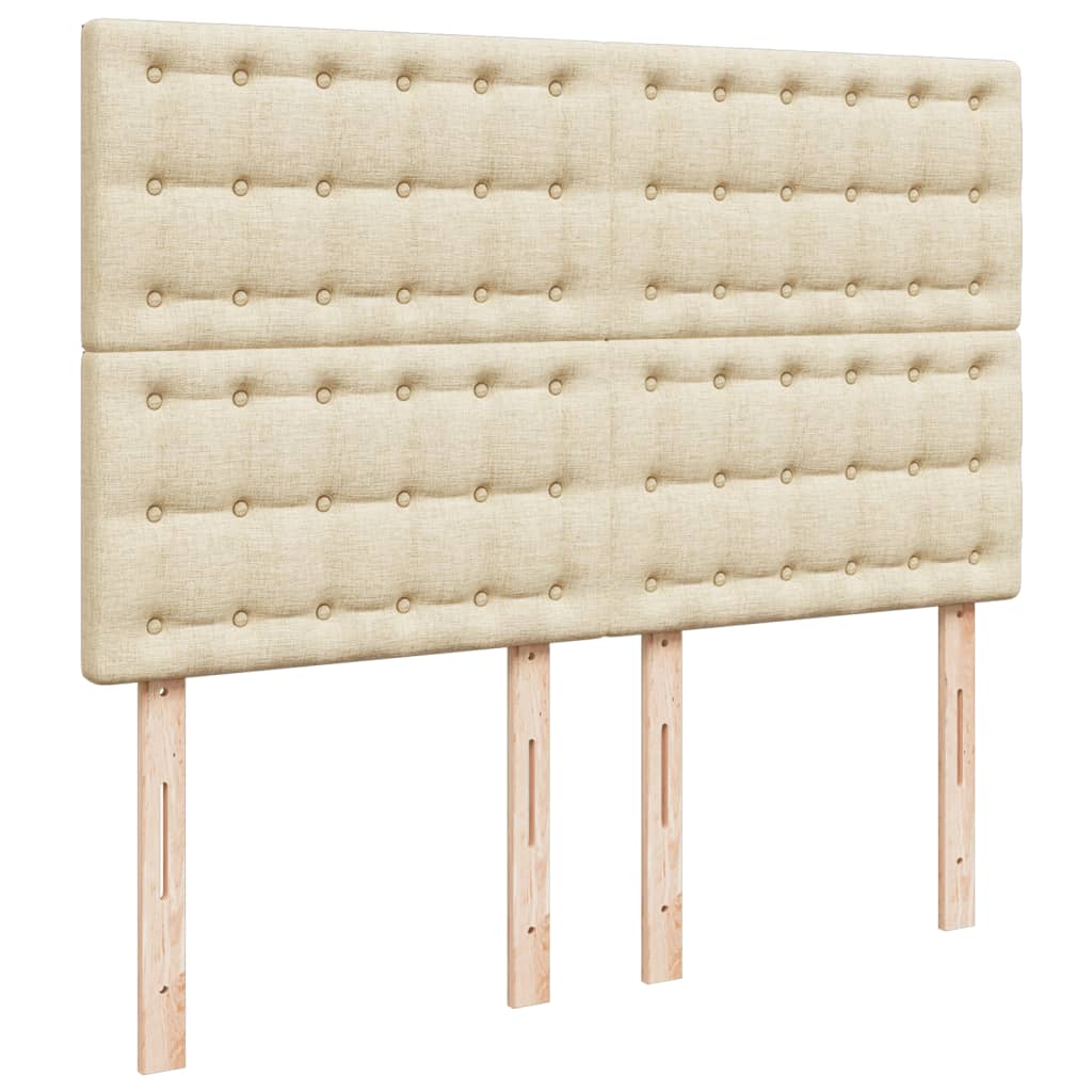 vidaXL Κρεβάτι Boxspring με Στρώμα Κρεμ 140x200 εκ. Υφασμάτινο