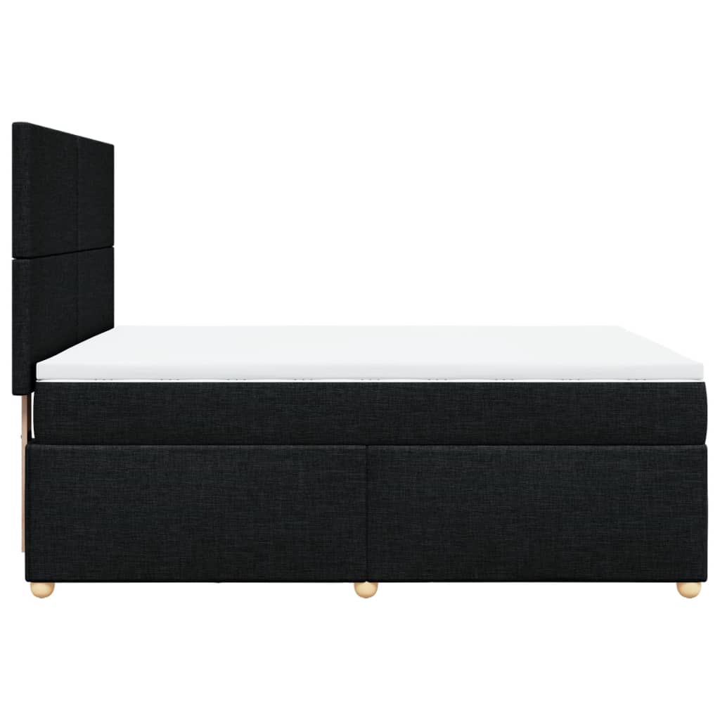 vidaXL Κρεβάτι Boxspring με Στρώμα Μαύρο 160x200 εκ. Υφασμάτινο