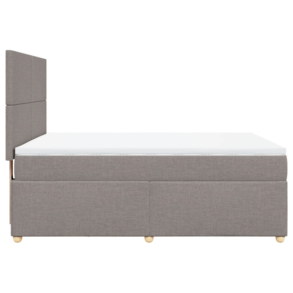 vidaXL Κρεβάτι Boxspring με Στρώμα Taupe 160x200 εκ. Υφασμάτινο