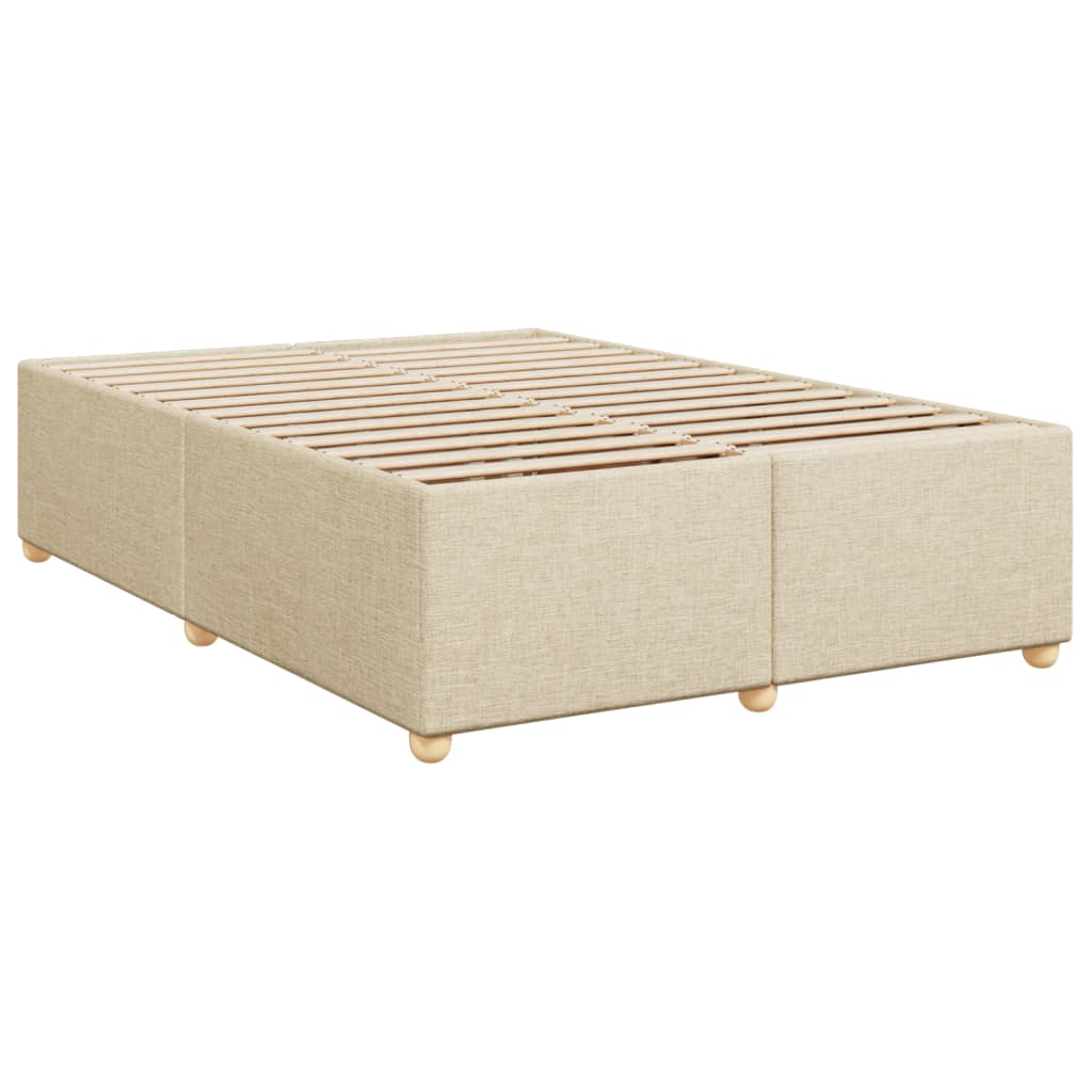 vidaXL Κρεβάτι Boxspring με Στρώμα Κρεμ 160x200 εκ. Υφασμάτινο