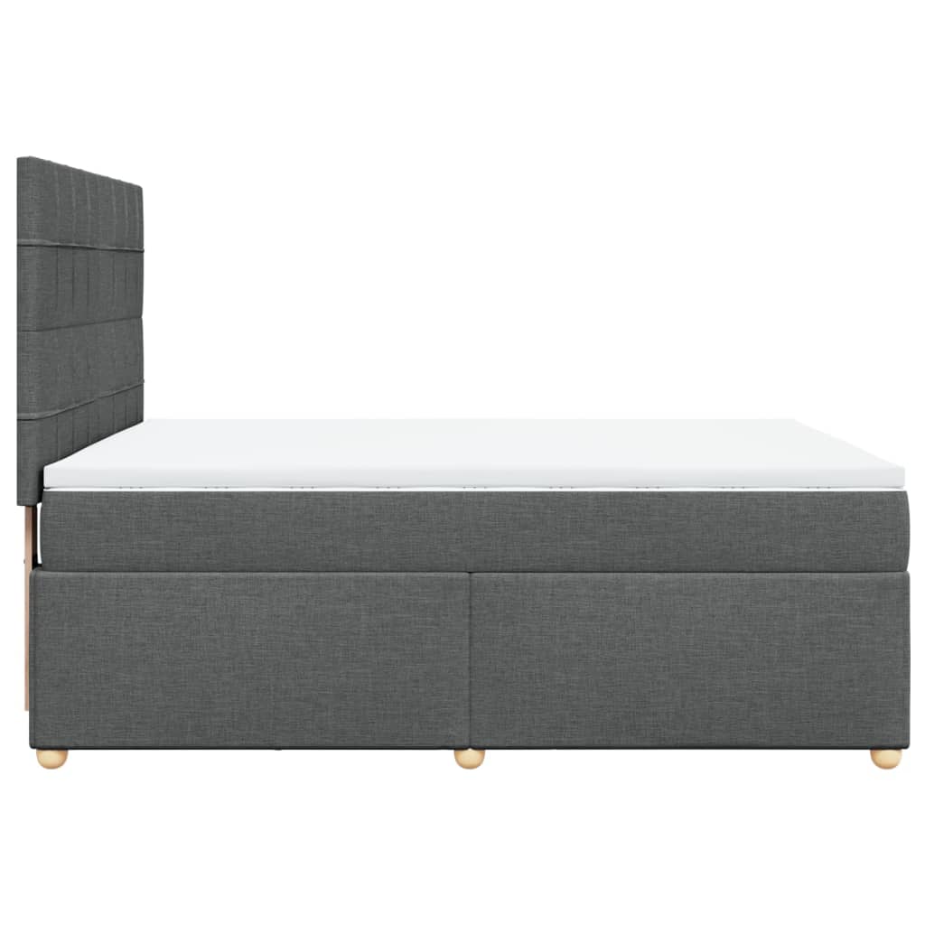 vidaXL Κρεβάτι Boxspring με Στρώμα Σκούρο Γκρι 160x200 εκ Υφασμάτινο