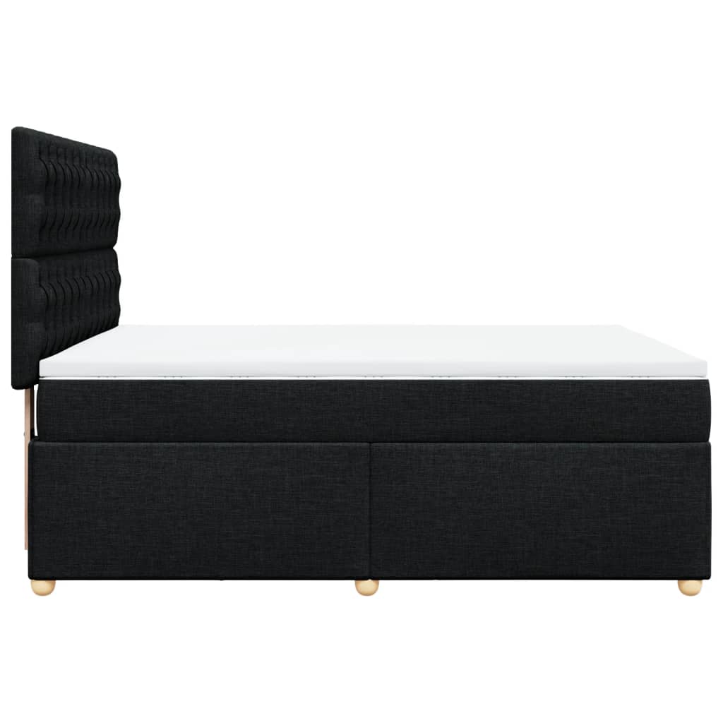 vidaXL Κρεβάτι Boxspring με Στρώμα Μαύρο 160x200 εκ. Υφασμάτινο