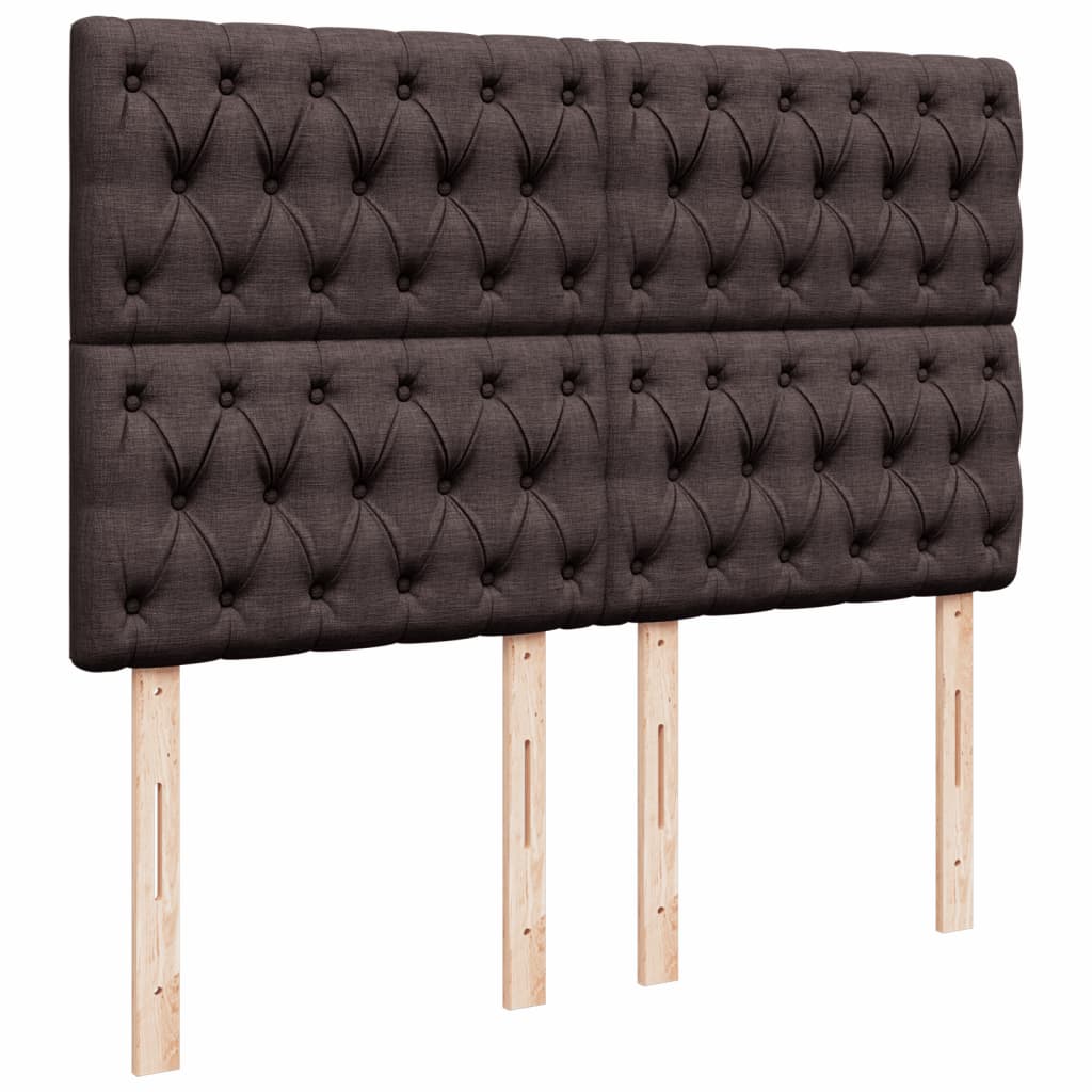 vidaXL Κρεβάτι Boxspring με Στρώμα Σκούρο Καφέ 160x200 εκ Υφασμάτινο