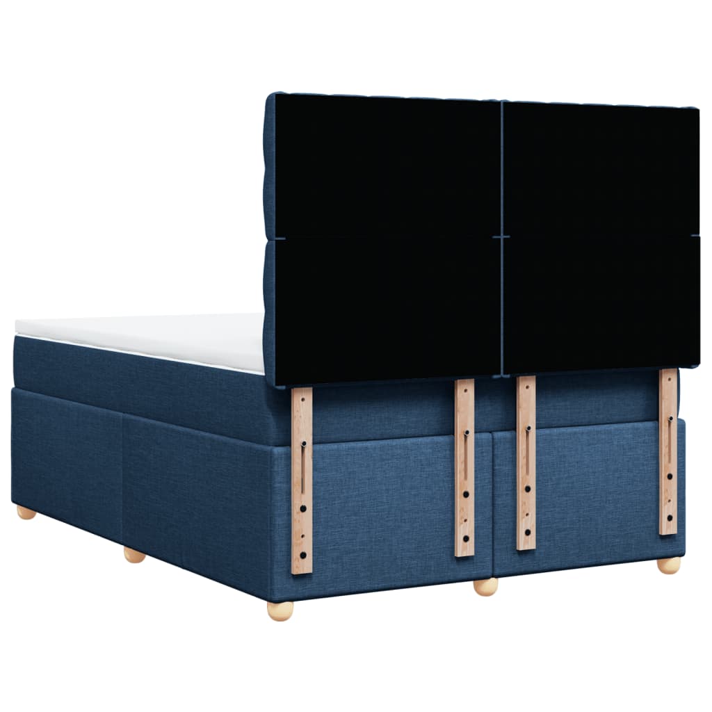vidaXL Κρεβάτι Boxspring με Στρώμα Μπλε 160x200 εκ. Υφασμάτινο