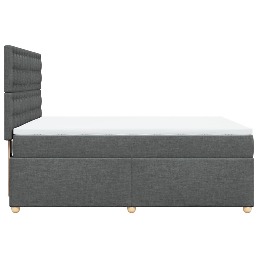 vidaXL Κρεβάτι Boxspring με Στρώμα Σκούρο Γκρι 160x200 εκ Υφασμάτινο
