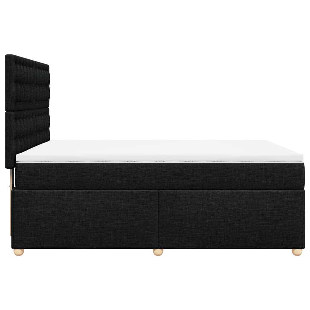 vidaXL Κρεβάτι Boxspring με Στρώμα Μαύρο 160x200 εκ. Υφασμάτινο