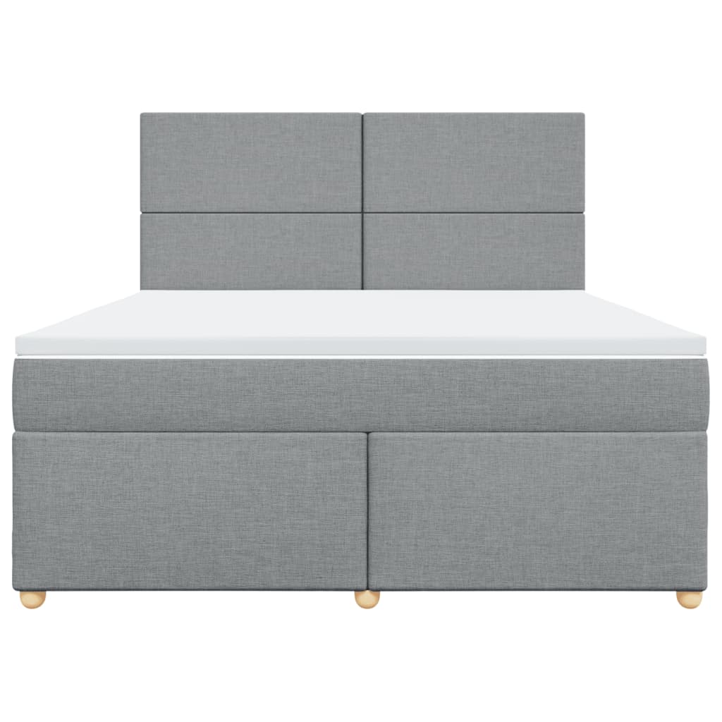 vidaXL Κρεβάτι Boxspring με Στρώμα Ανοιχτό Γκρι 180x200 εκ. Υφασμάτινο