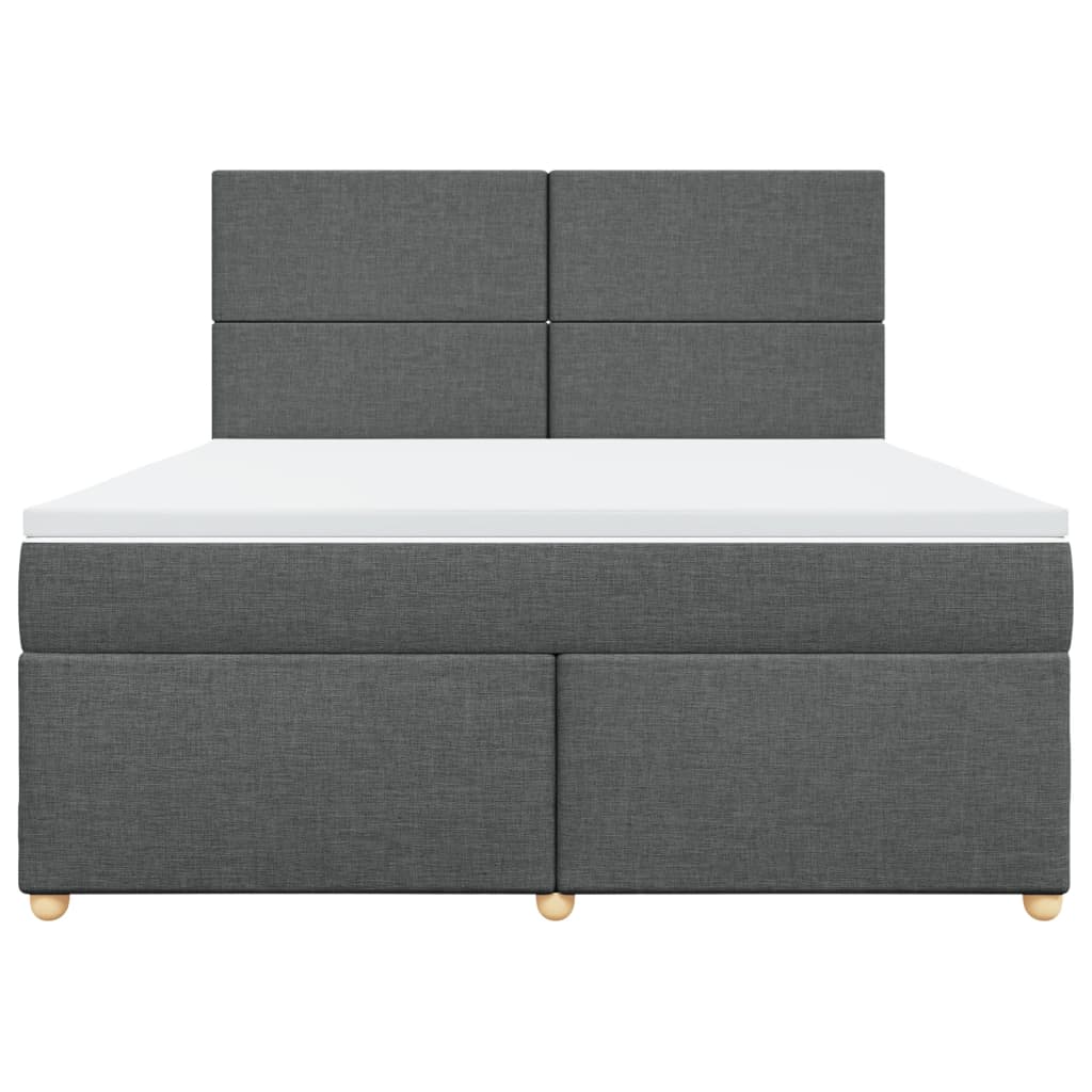 vidaXL Κρεβάτι Boxspring με Στρώμα Σκούρο Γκρι 180x200 εκ Υφασμάτιν