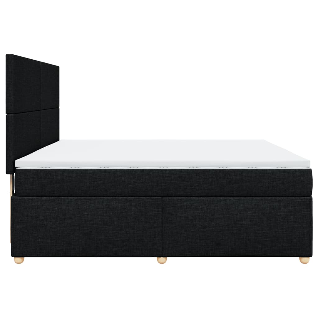 vidaXL Κρεβάτι Boxspring με Στρώμα Μαύρο 180x200 εκ. Υφασμάτινο