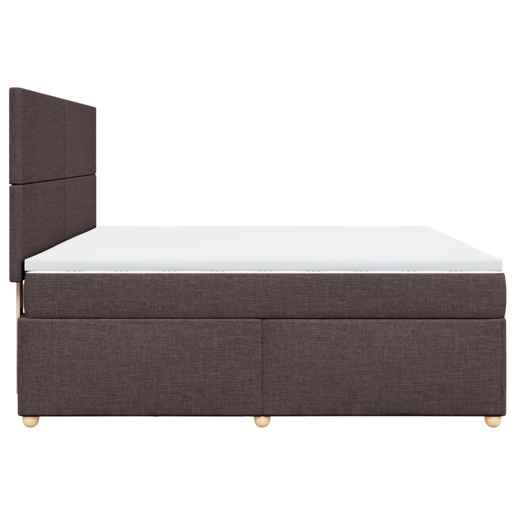 vidaXL Κρεβάτι Boxspring με Στρώμα Σκούρο Καφέ 180x200 εκ Υφασμάτινο