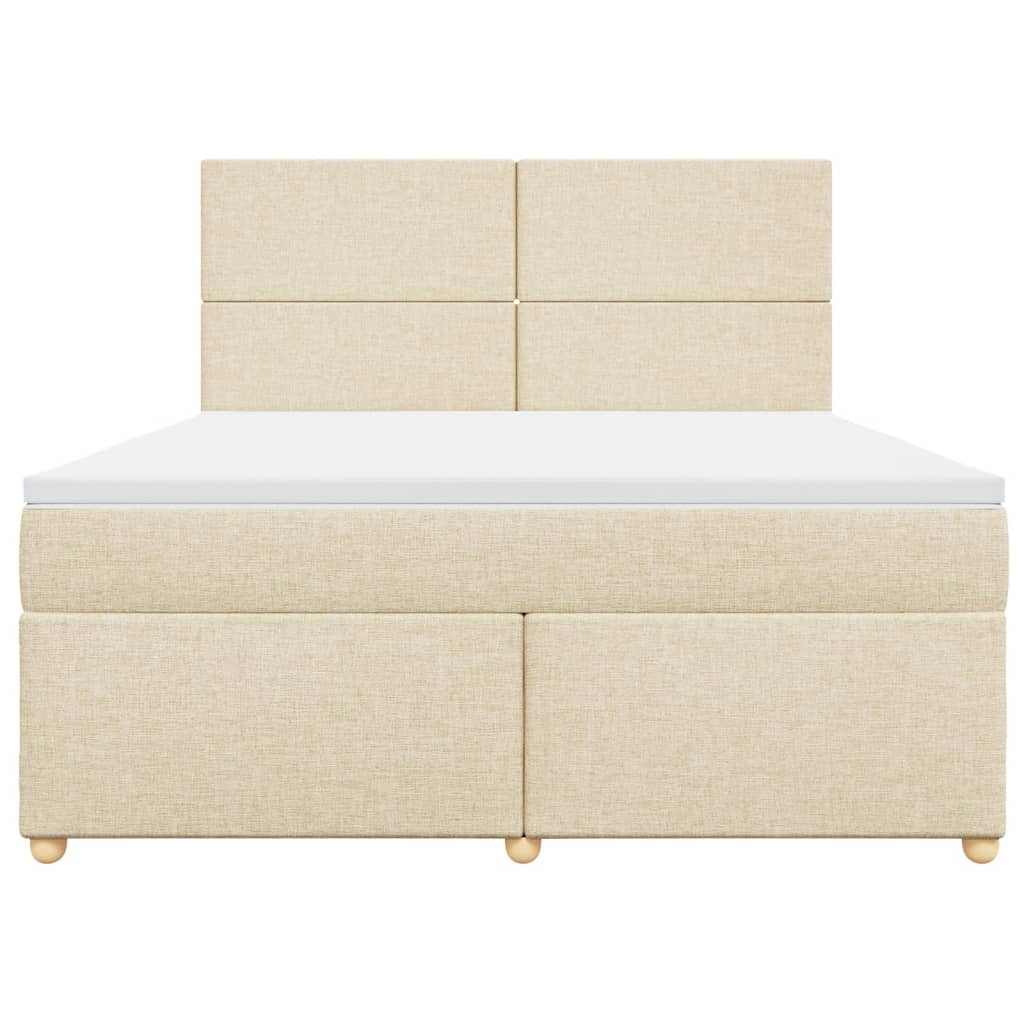 vidaXL Κρεβάτι Boxspring με Στρώμα Κρεμ 180x200 εκ. Υφασμάτινο
