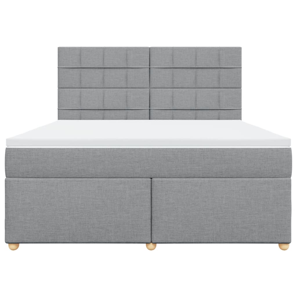 vidaXL Κρεβάτι Boxspring με Στρώμα Ανοιχτό Γκρι 180x200 εκ. Υφασμάτινο