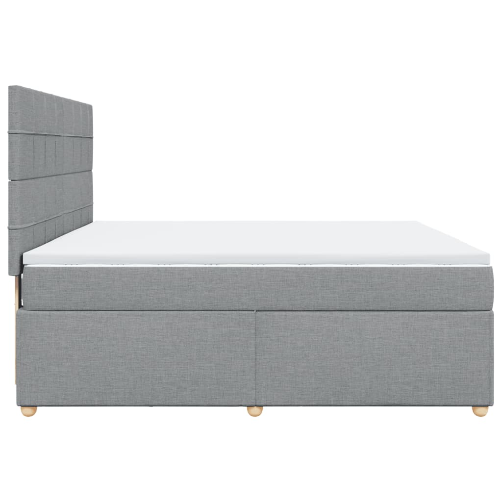 vidaXL Κρεβάτι Boxspring με Στρώμα Ανοιχτό Γκρι 180x200 εκ. Υφασμάτινο