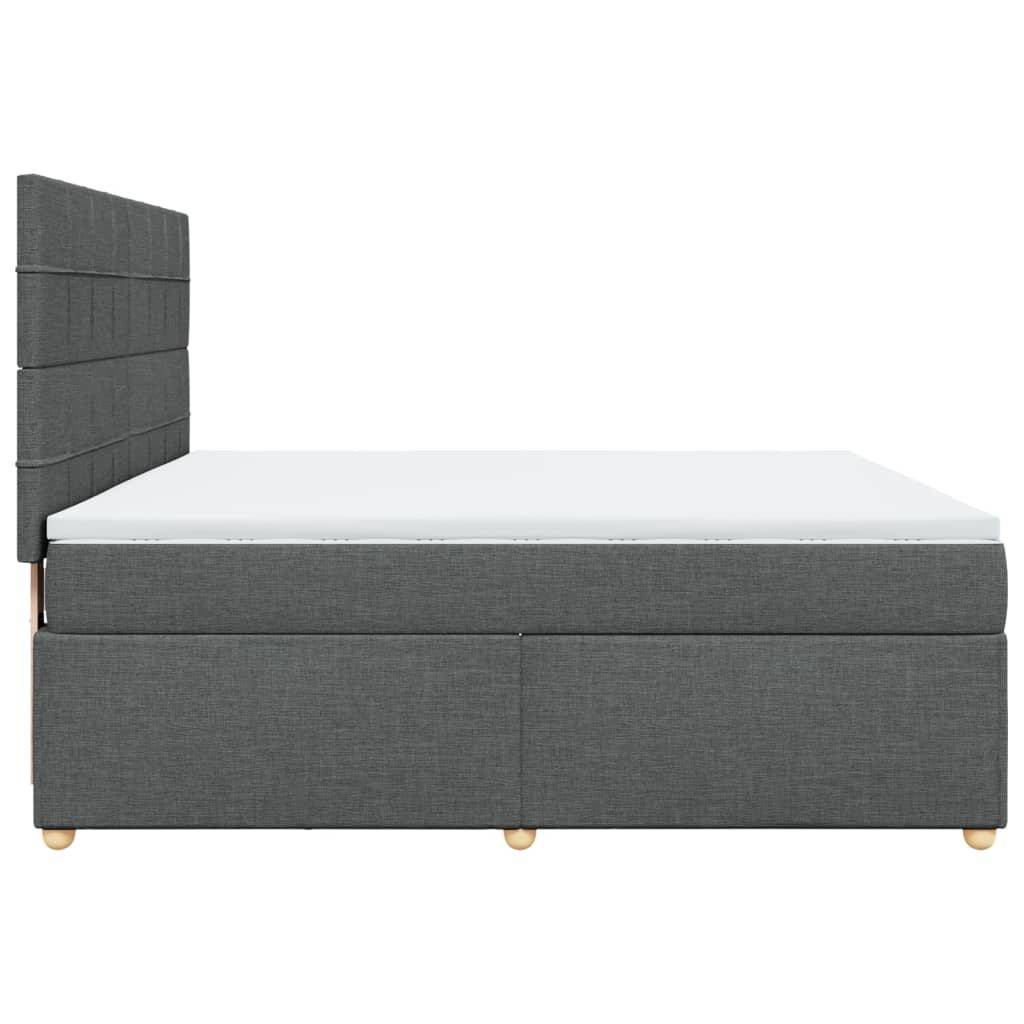 vidaXL Κρεβάτι Boxspring με Στρώμα Σκούρο Γκρι 180x200 εκ Υφασμάτιν