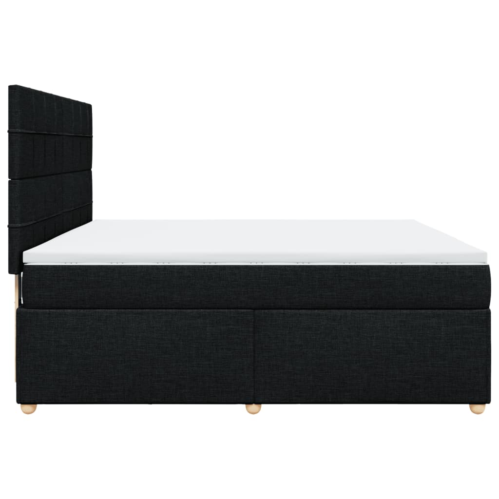 vidaXL Κρεβάτι Boxspring με Στρώμα Μαύρο 180x200 εκ. Υφασμάτινο