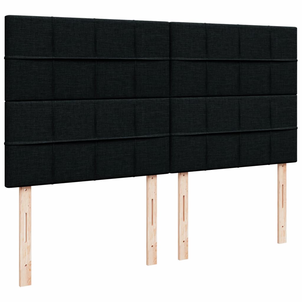 vidaXL Κρεβάτι Boxspring με Στρώμα Μαύρο 180x200 εκ. Υφασμάτινο