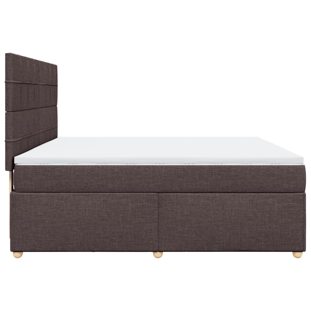 vidaXL Κρεβάτι Boxspring με Στρώμα Σκούρο Καφέ 180x200 εκ Υφασμάτινο