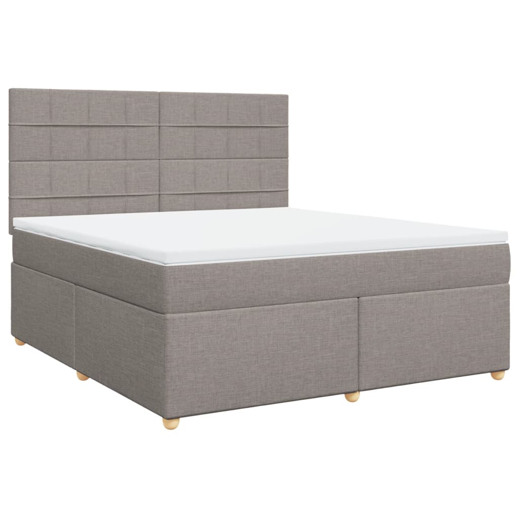 vidaXL Κρεβάτι Boxspring με Στρώμα Taupe 180x200 εκ. Υφασμάτινο