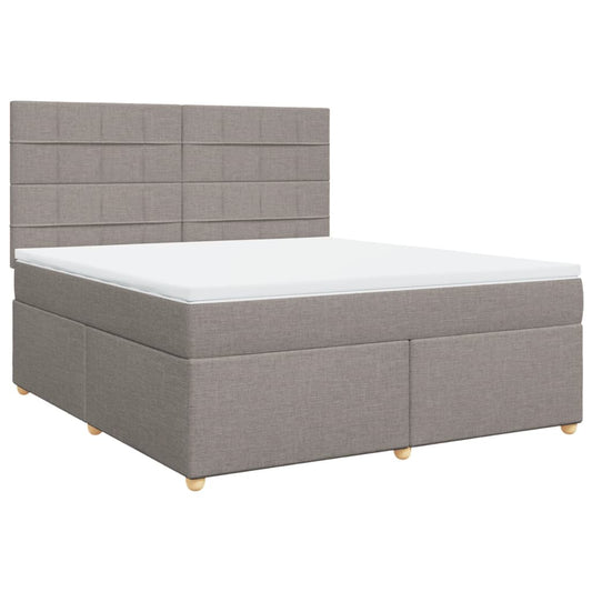 vidaXL Κρεβάτι Boxspring με Στρώμα Taupe 180x200 εκ. Υφασμάτινο