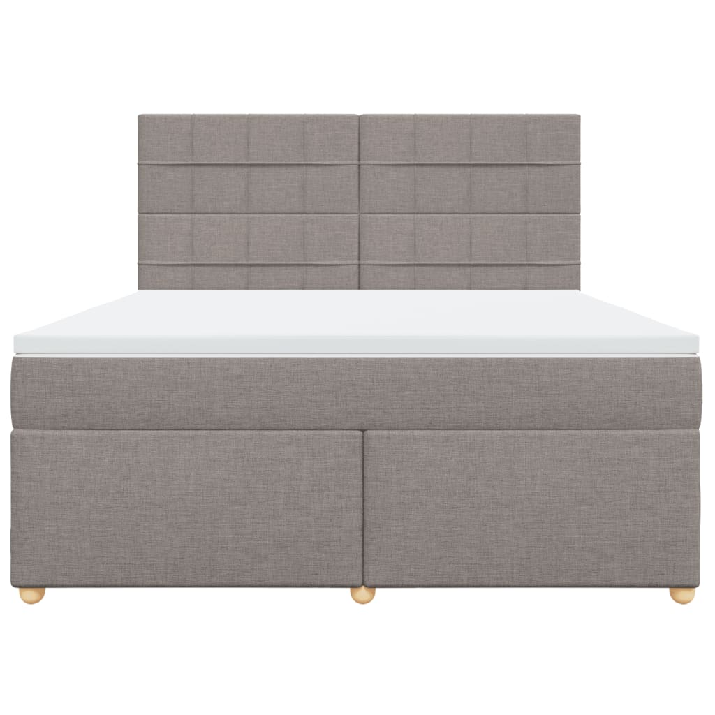 vidaXL Κρεβάτι Boxspring με Στρώμα Taupe 180x200 εκ. Υφασμάτινο
