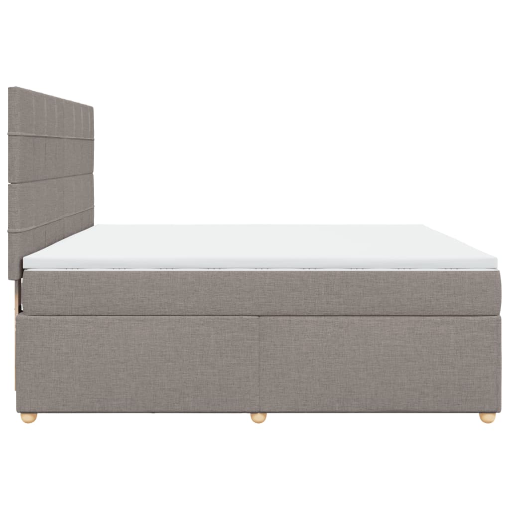 vidaXL Κρεβάτι Boxspring με Στρώμα Taupe 180x200 εκ. Υφασμάτινο