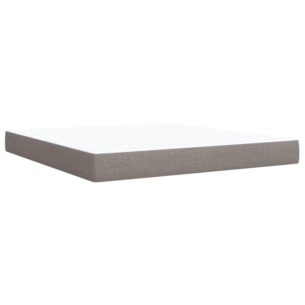 vidaXL Κρεβάτι Boxspring με Στρώμα Taupe 180x200 εκ. Υφασμάτινο