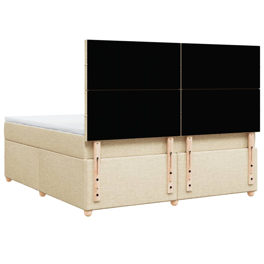 vidaXL Κρεβάτι Boxspring με Στρώμα Κρεμ 180x200 εκ. Υφασμάτινο
