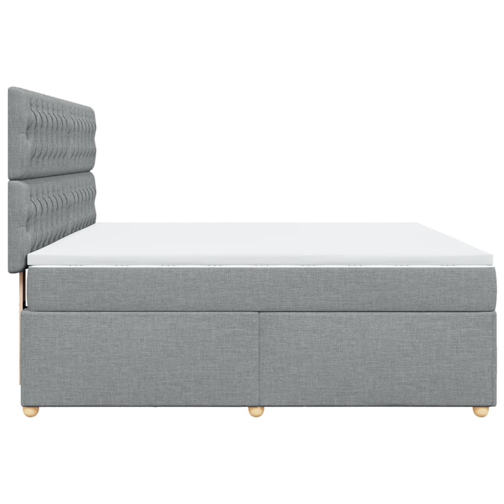vidaXL Κρεβάτι Boxspring με Στρώμα Ανοιχτό Γκρι 180x200 εκ. Υφασμάτινο