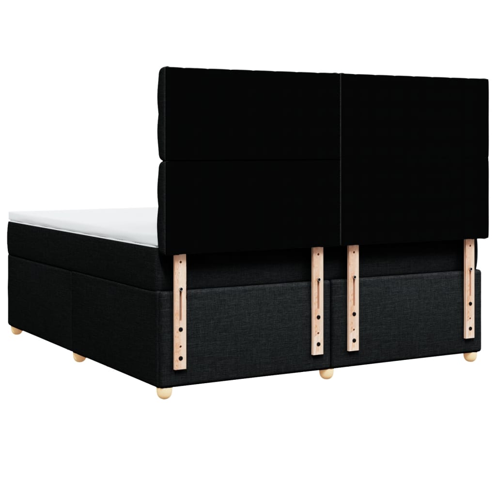 vidaXL Κρεβάτι Boxspring με Στρώμα Μαύρο 180x200 εκ. Υφασμάτινο