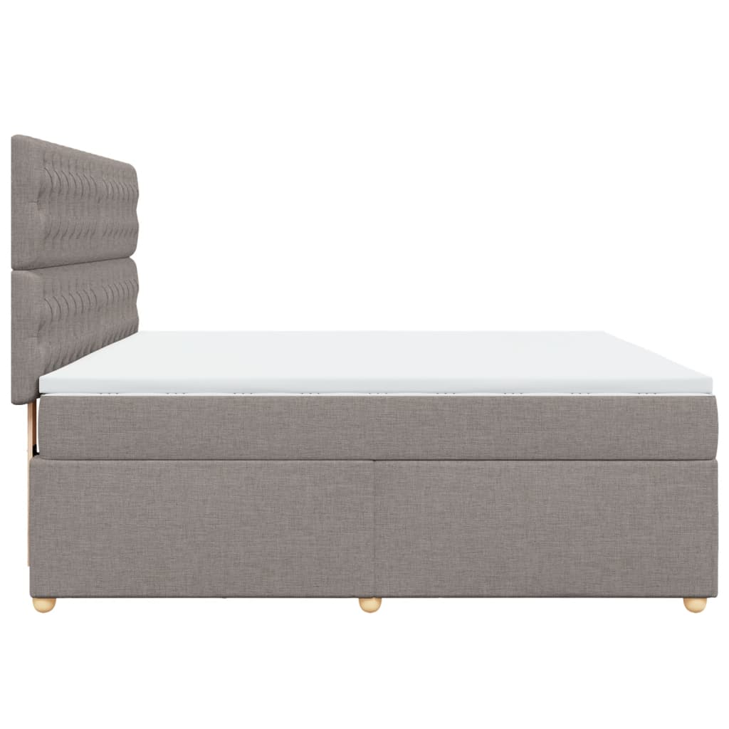 vidaXL Κρεβάτι Boxspring με Στρώμα Taupe 180x200 εκ. Υφασμάτινο