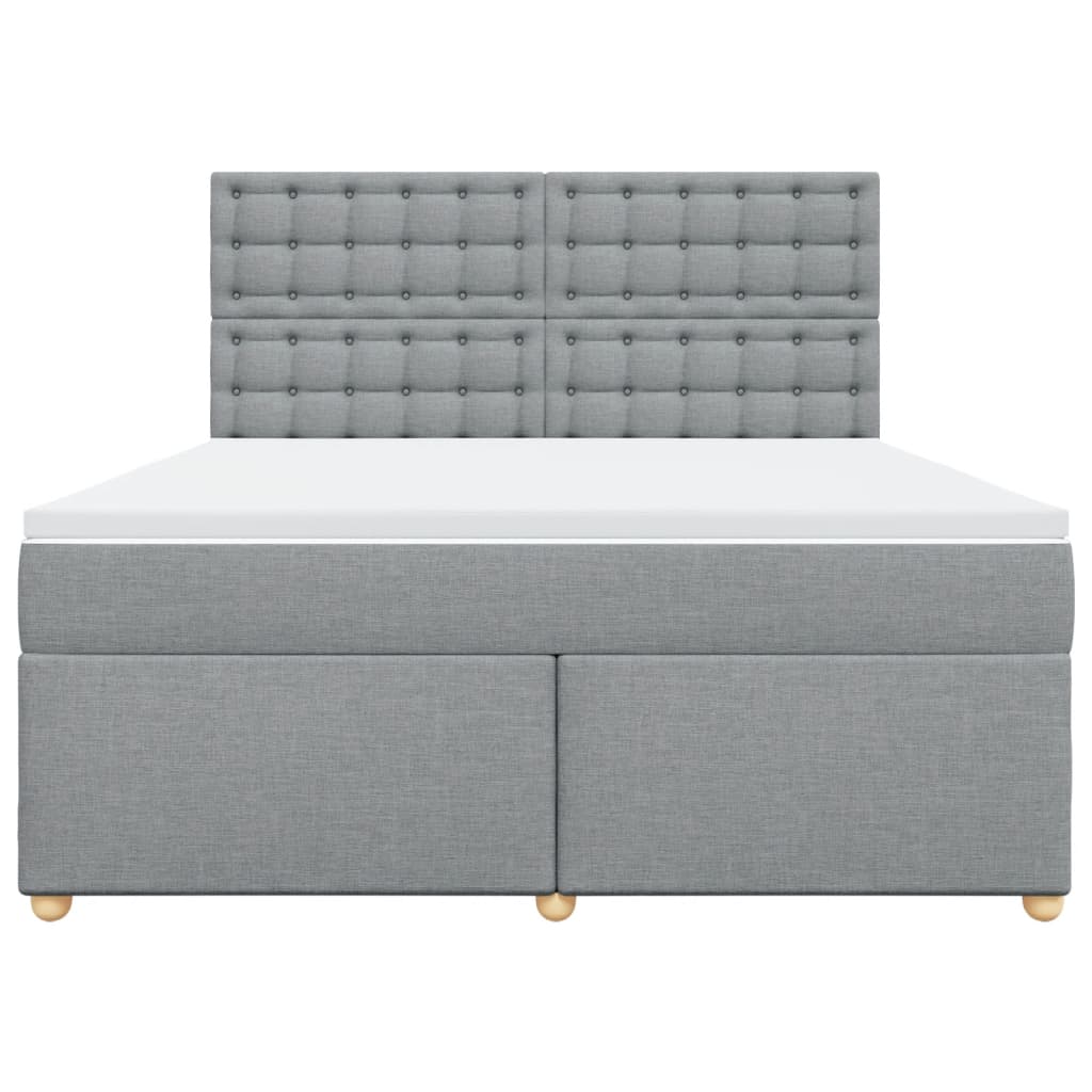 vidaXL Κρεβάτι Boxspring με Στρώμα Ανοιχτό Γκρι 180x200 εκ. Υφασμάτινο