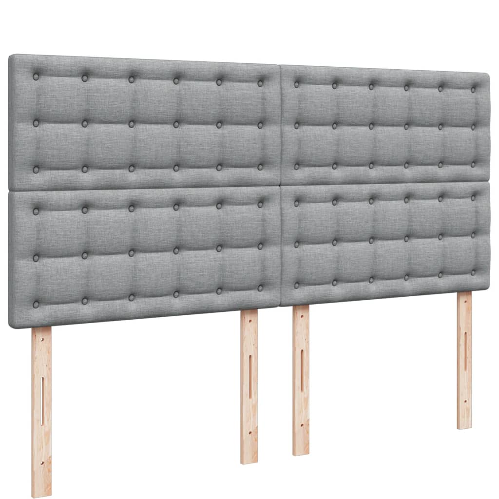 vidaXL Κρεβάτι Boxspring με Στρώμα Ανοιχτό Γκρι 180x200 εκ. Υφασμάτινο