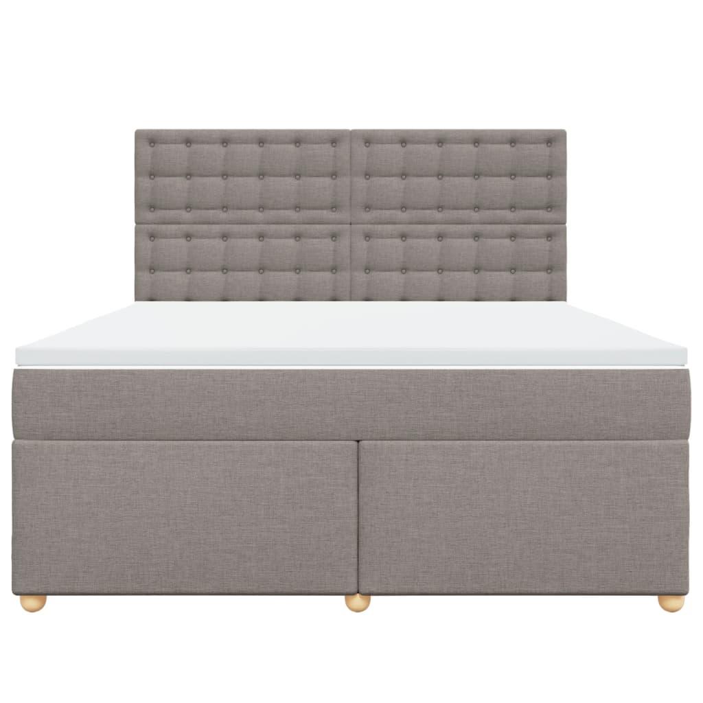 vidaXL Κρεβάτι Boxspring με Στρώμα Taupe 180x200 εκ. Υφασμάτινο