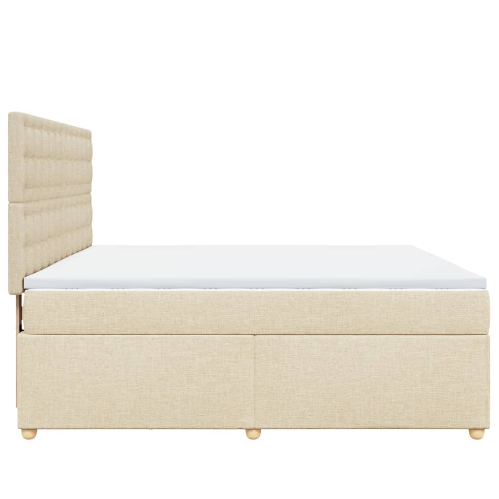 vidaXL Κρεβάτι Boxspring με Στρώμα Κρεμ 180x200 εκ. Υφασμάτινο