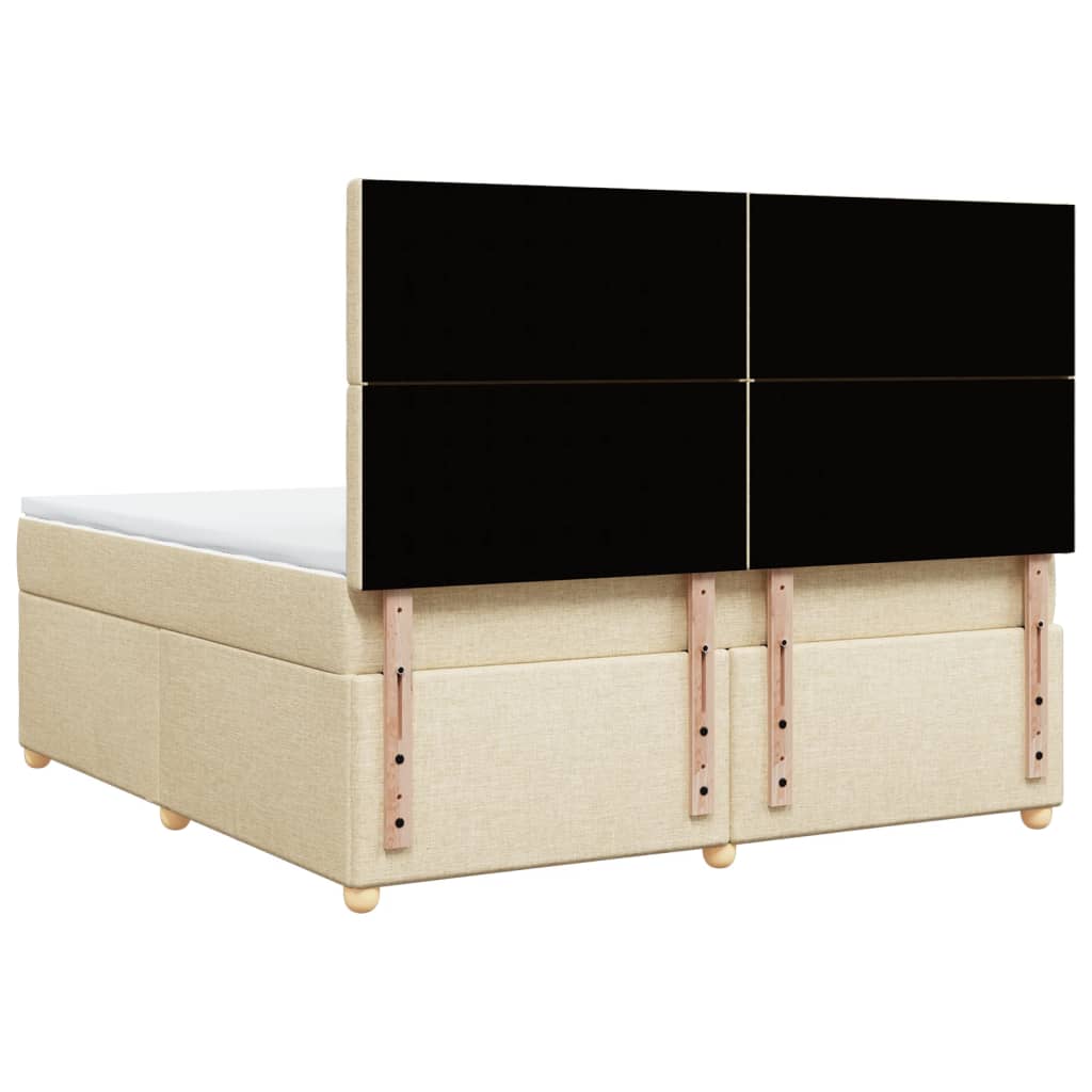 vidaXL Κρεβάτι Boxspring με Στρώμα Κρεμ 180x200 εκ. Υφασμάτινο