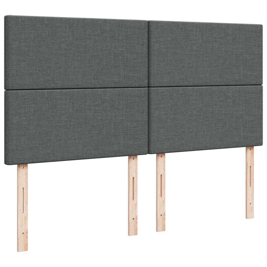 vidaXL Κρεβάτι Boxspring με Στρώμα Σκούρο Γκρι 200x200 εκ. Υφασμάτινο
