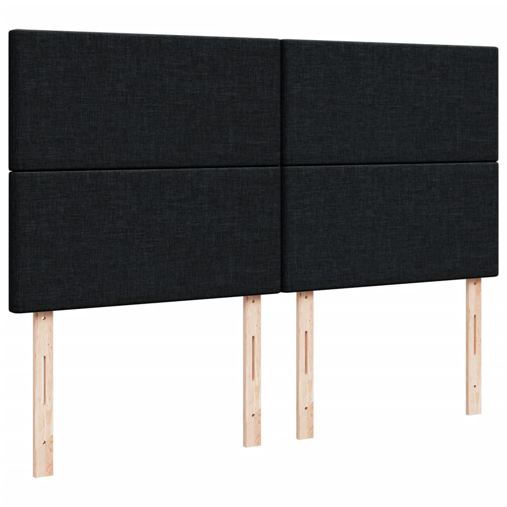 vidaXL Κρεβάτι Boxspring με Στρώμα Μαύρο 200x200 εκ. Υφασμάτινο