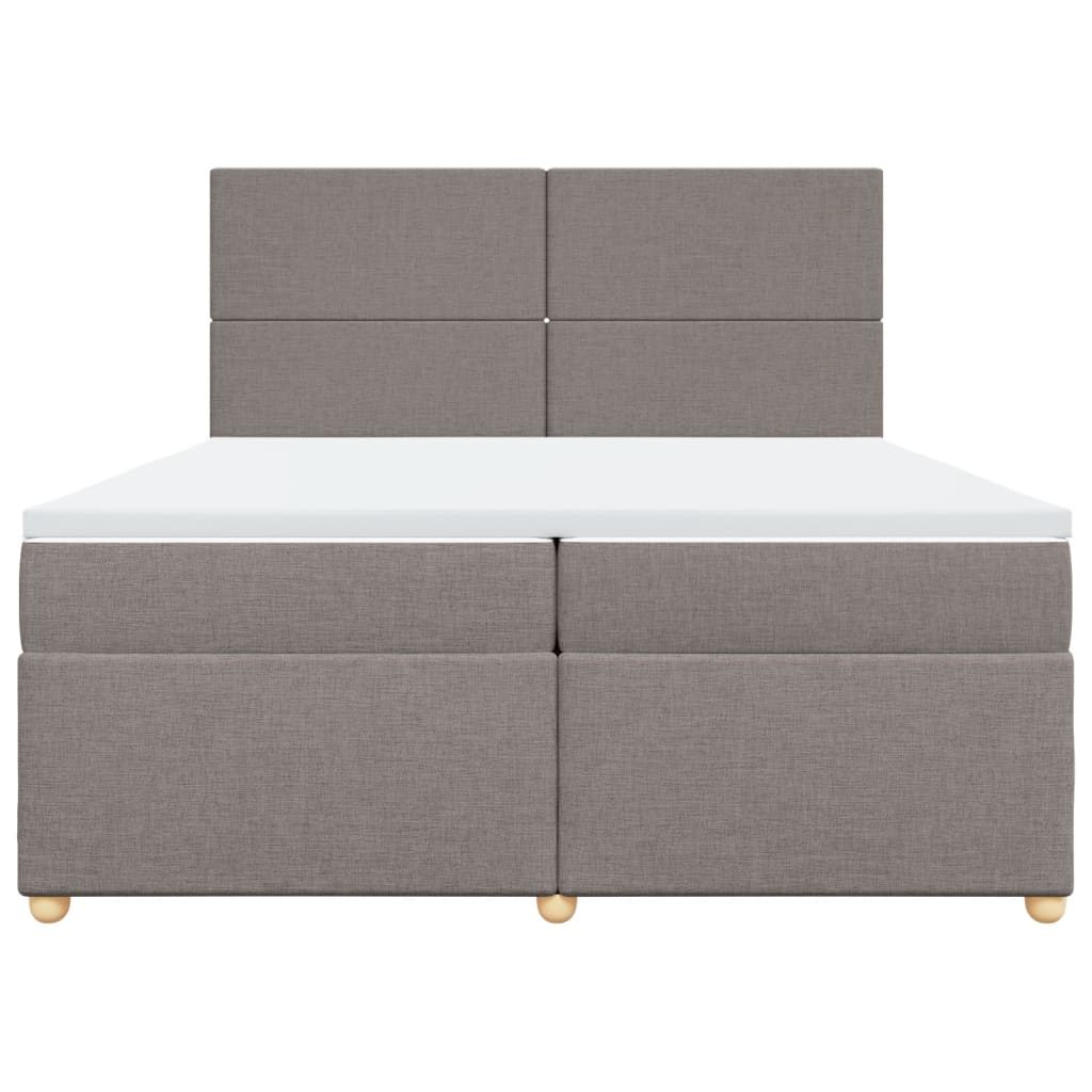 vidaXL Κρεβάτι Boxspring με Στρώμα Taupe 200x200 εκ. Υφασμάτινο