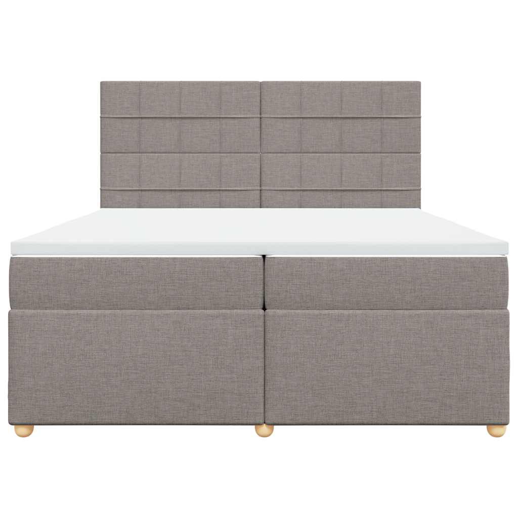 vidaXL Κρεβάτι Boxspring με Στρώμα Taupe 200x200 εκ. Υφασμάτινο